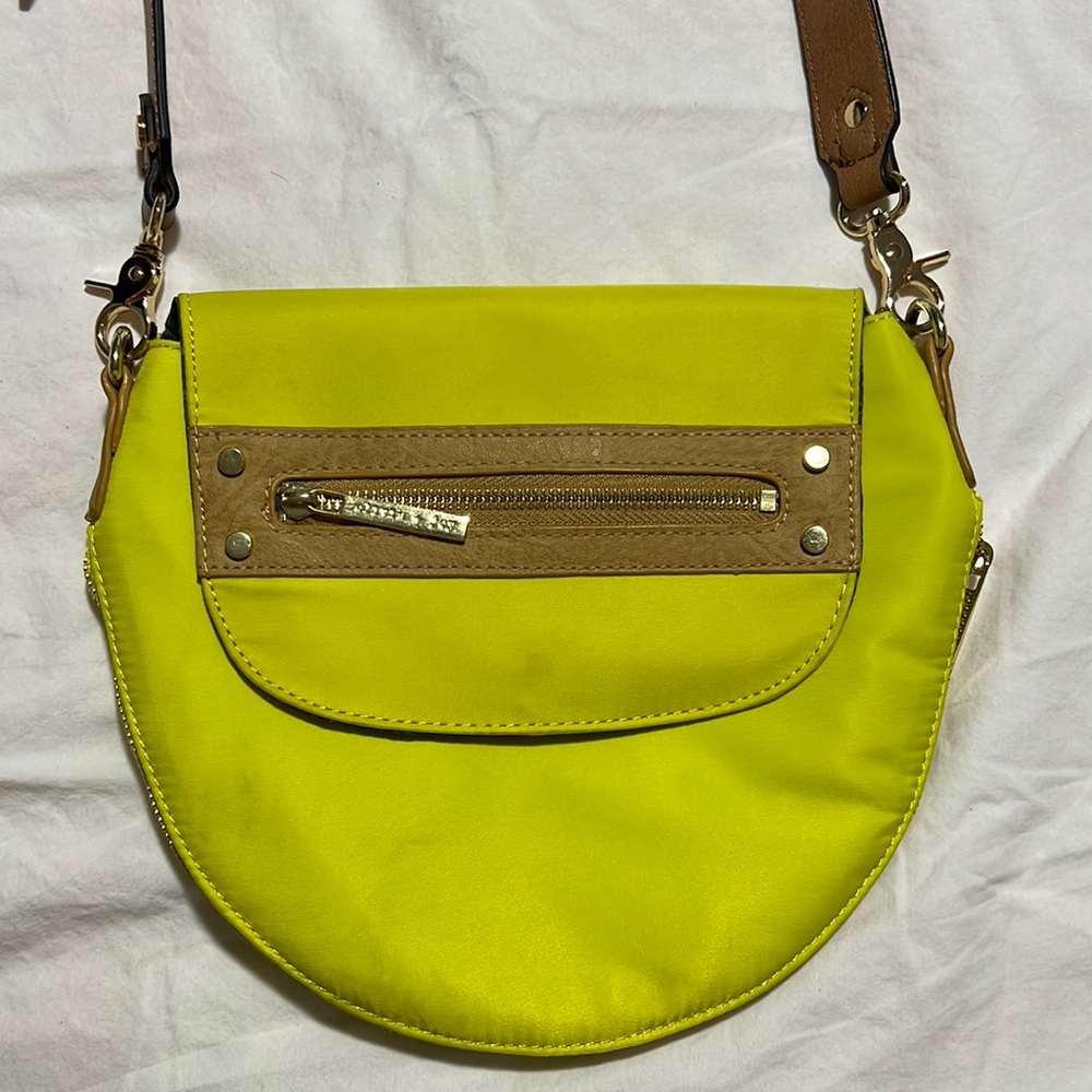 Olivia + Joy Neon Crossbody bag with brown adjustable strap